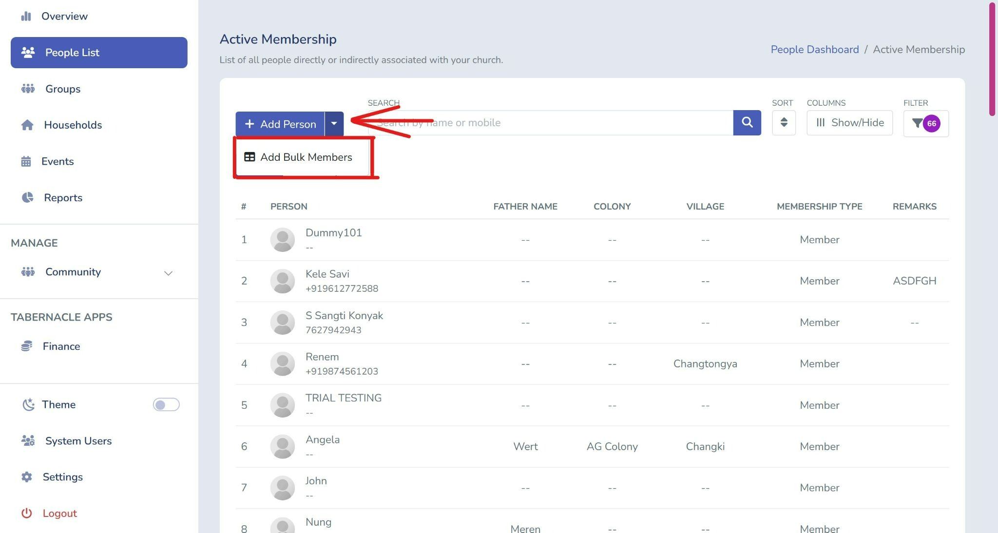 Bulk Entry Tool for Individual Member Profiles