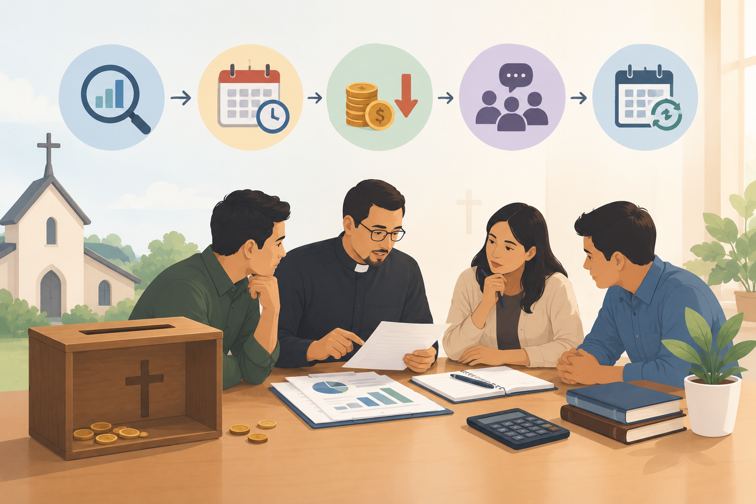 Steps a church can take when giving falls short of the budget