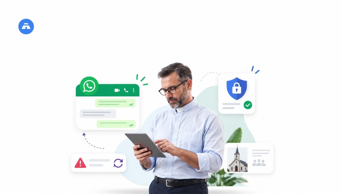 Phone with WhatsApp icon representing how to protect pastors from WhatsApp hacking