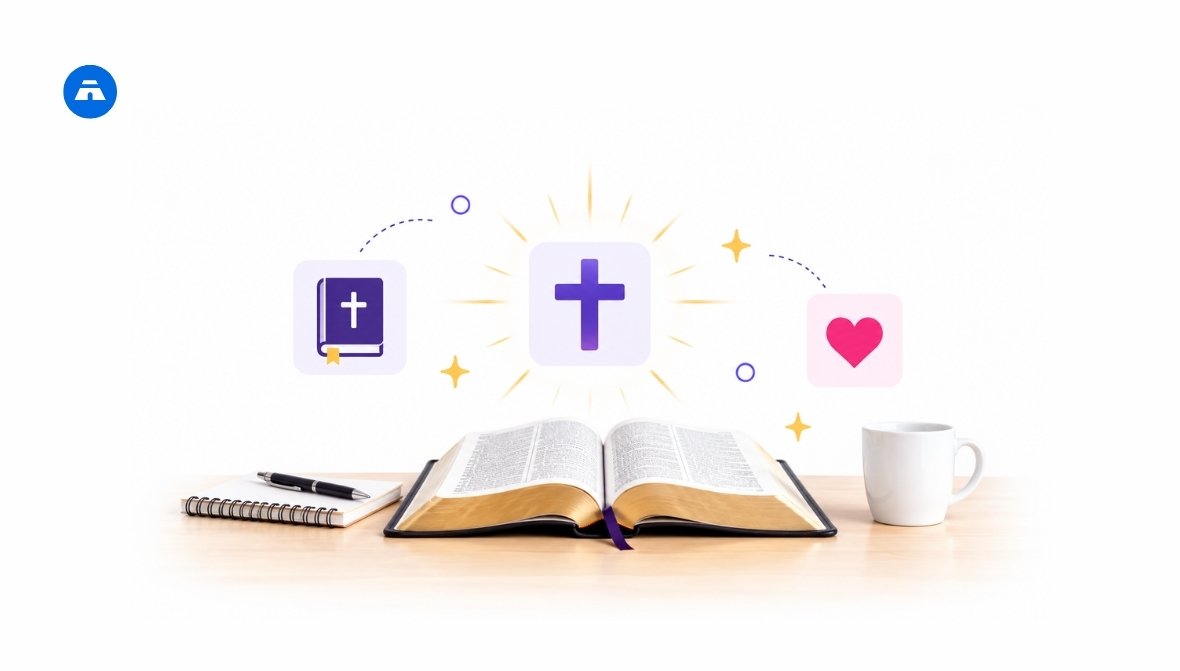 Open Bible on a wooden desk representing a guide to writing a good sermon